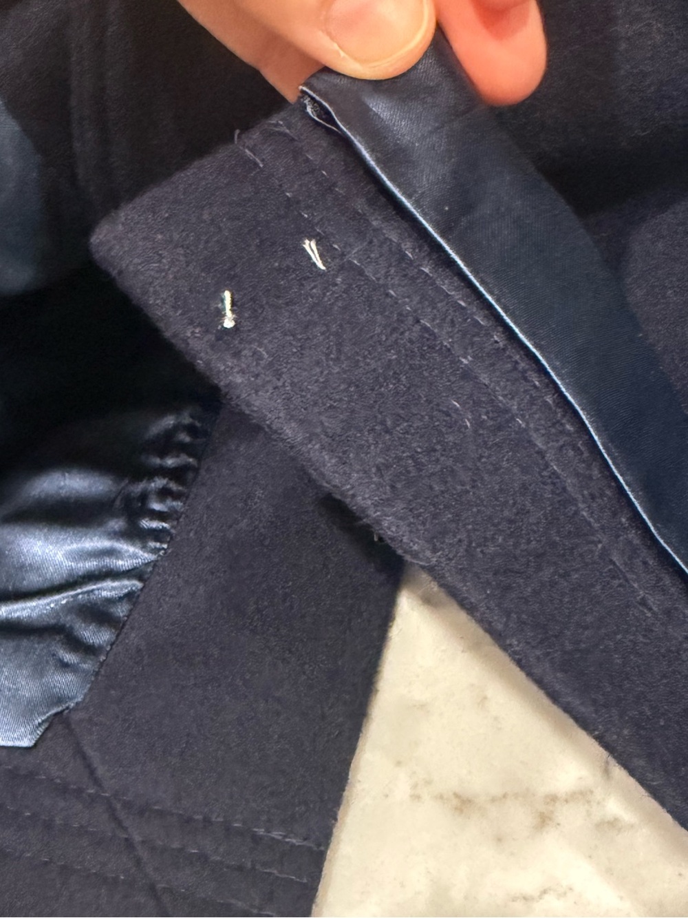 J.Crew Factory Classic Double-Breasted Navy Wool Blend Peacoat Size 8 - Picture 6 of 9